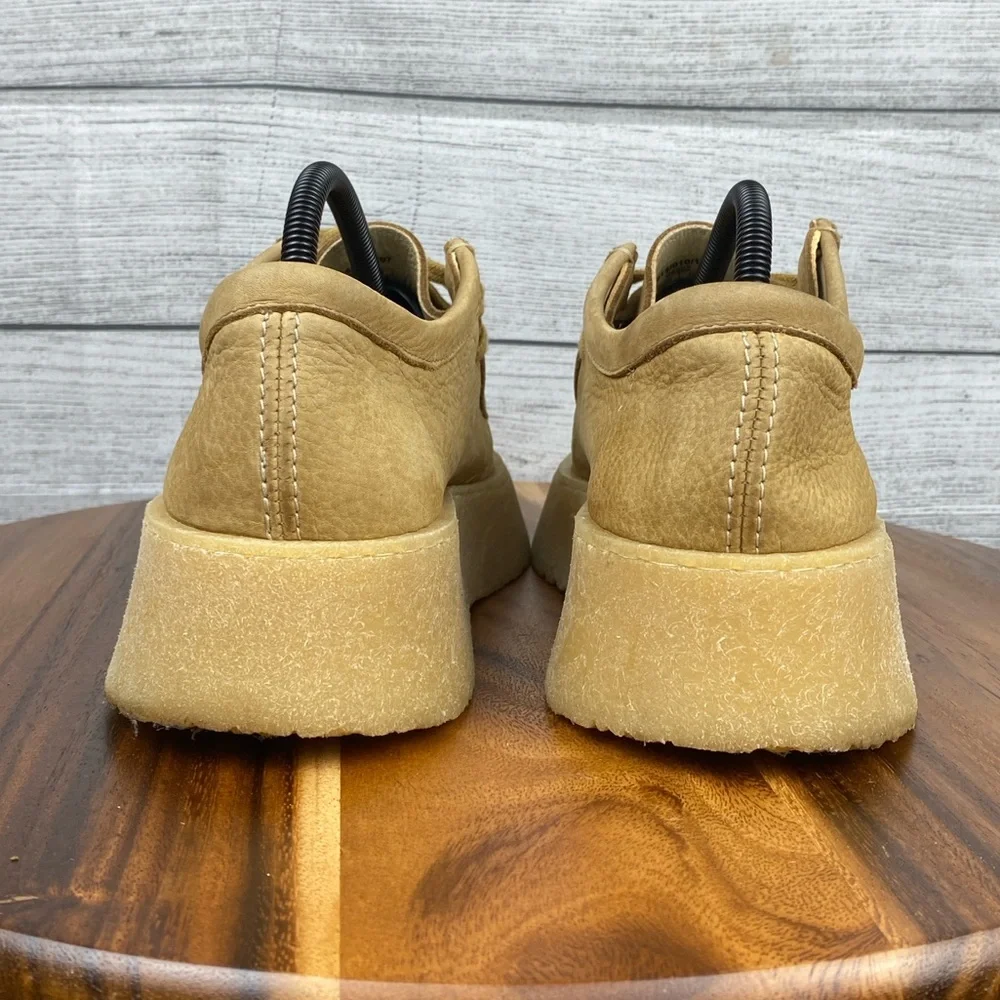 Clarks X Zara Collaboration Nubuck Leather Sandy Brown Platform Wallaby Size 9.5